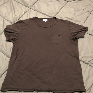 Men's Crew Neck T‑Shirt with Pocket - Brown